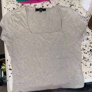 Light Gray Short Sleeve Top